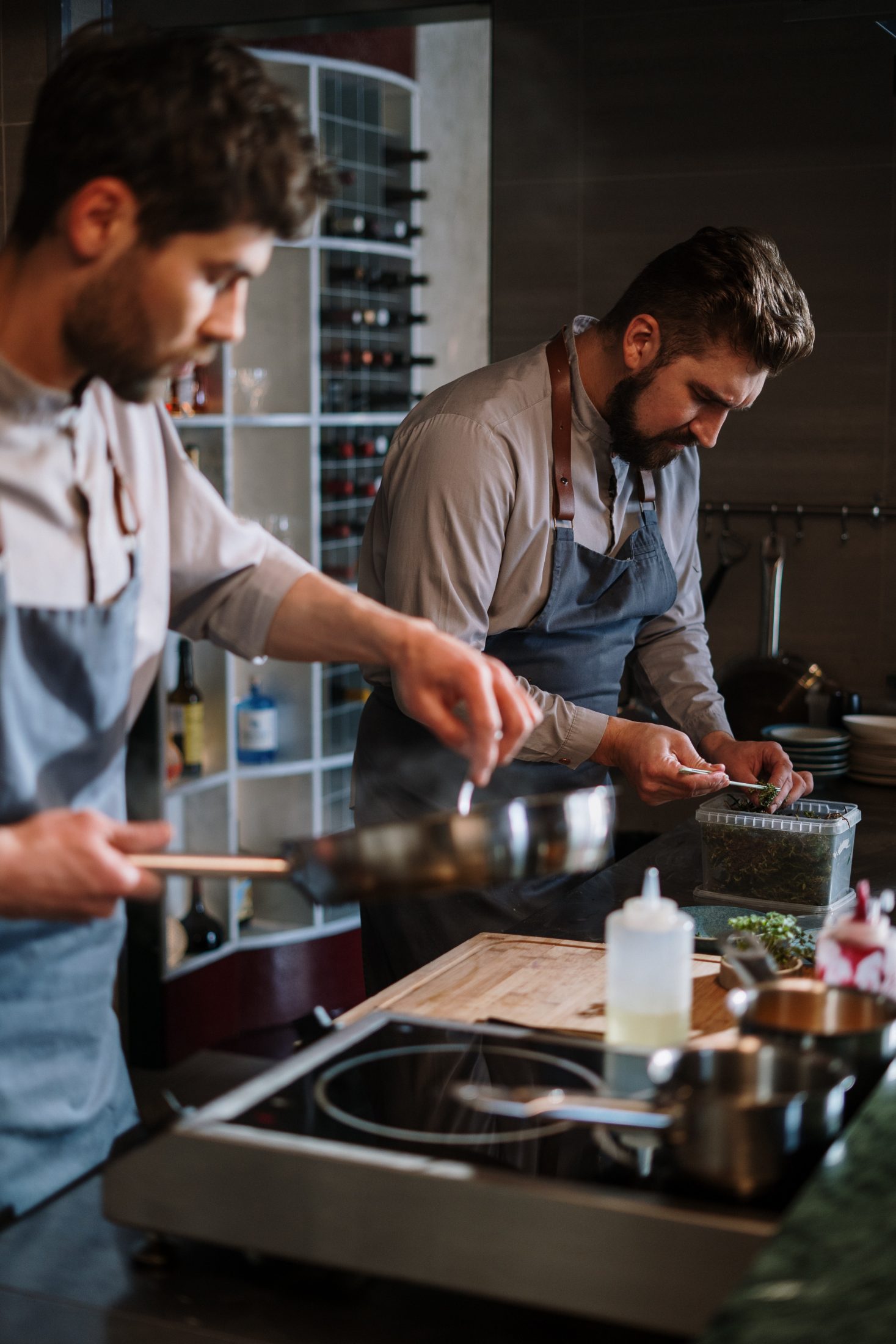 Chefs preparing food